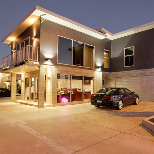 City Corporate Motor Inn exterior at night